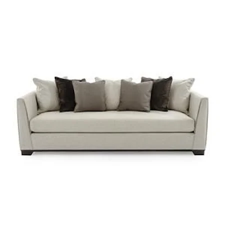 Moderne Tuxedo Sofa with Channel Stitching and Scatterback Pillows